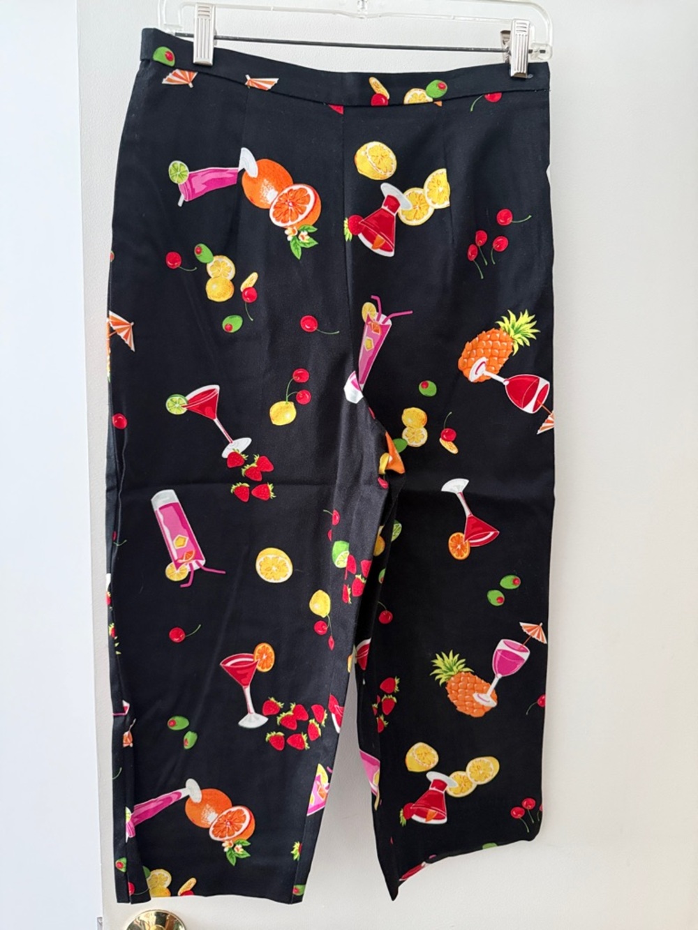 Black womans Fruit & Cocktail Print Pants